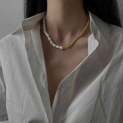 China CLASSIC Geometric FeshwaterPearl Charm Necklace Rope Chains Gold Plated Y Shape Choker Necklaces Women Jewelry for sale