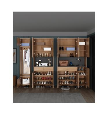 China Multifunctional Modern Design Luxury Multi Function Organizer Shoe Cabinet With Wooden Coat Rack for sale