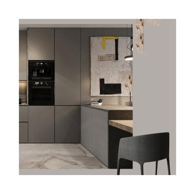 China Kitchen Cupboards Sets Modern Luxury Style Quality Durable Gray Home Solid Wooden Kitchen Cabinet Set for sale