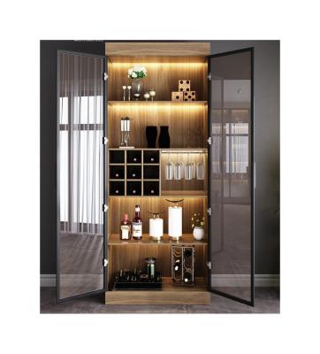 China Customizable Design Modern Luxury Living Room Wooden Height Display Wine Glass Cabinet For Storage for sale