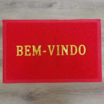 China Wholesale PVC Reception Floor Mat Portuguese BEM-VINDO Non-Slip Door Mat PVC Coil Entrance Non-Slip Door Mat for sale