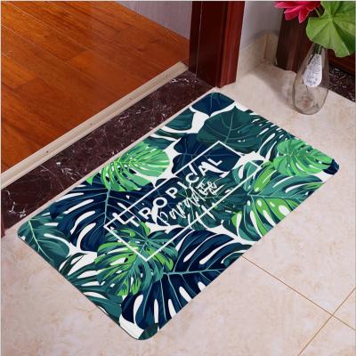 China Anti-Bacteria Custom Design Modern Flooring Mat High Quality Flannel Anti Slip Flooring Factory Pattern Mat Floor Entrance Door Mat for sale