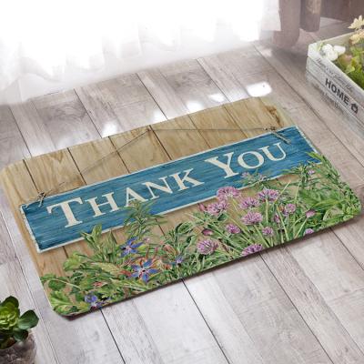 China Factory Wholesale Anti-bacteria Flowers Print Floor Mat Flannel Floor Entrance Door Mat Non-Slip Plastic Mats For Flooring for sale