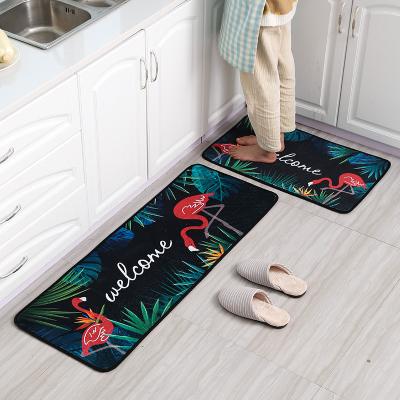 China New Kitchen Mat Patterns Kitchen Floor Door Mat Non-Slip Anti-bacteria Design Flannel for sale