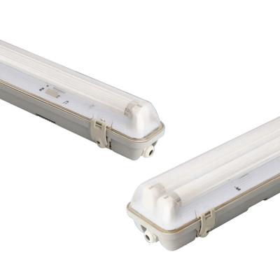 China 2019 IP65 IK08 1x18w 2x36w T8 LED tube light industrial/hotel/warehouse tri warm proof light fixture for sale