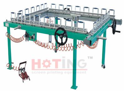 China Large format mechanical mesh stretching machine, large size screen stretcher, large screen stretching machine for sale