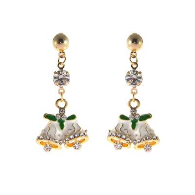 China Christmas Gift and New Year Gifts Bow Bells Earrings Alloy Earrings Stainless Steel Earrings for sale