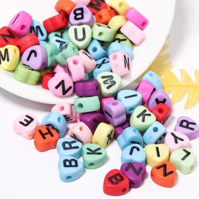 China DIY Beaded String Beaded Heart Shaped Necklace Children DIY Hand Letter Educational Toy for sale