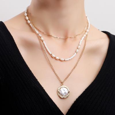 China Fritillaria FASHIONABLE New String Bead Disc Necklace Pendant Necklace Bohemian Style for sale