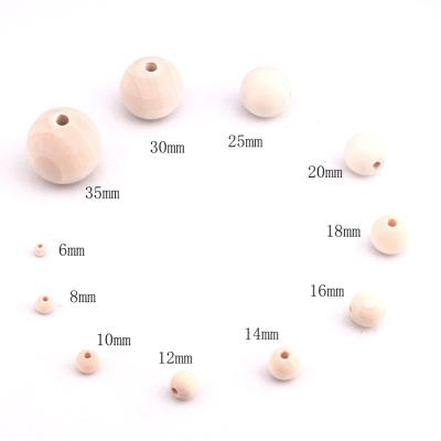 China China DIY Jewelry Accessories 6-50mm Log Color Wooden Bead Round Wooden Ball Manufacturer Wholesale for sale