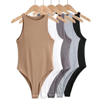 China QUICK DRY Casual Sexy Slim Jumpsuit Romper Overalls Jumper Bodysuit Body Suit Two Layer Women Cotton Beach Body Suit Casual Sexy Girl Tops for sale