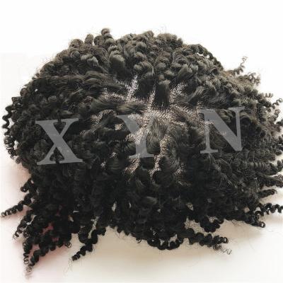 China Afro Curly Mens Hair Braided Hairpiece Swiss Curly Full Lace Hairpiece For Men Color Hair Wig Hairpiece With Front Bleached Knot In Stock for sale