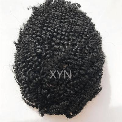 China Handtied Swiss European Hairpiece 100% Lace Men's Hair Toupee For Men Color Curly Afro Toupee Mens Hair Replacement Mens Wig Baby Hair Cheap for sale