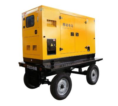 China el móvil diesel trifásico del generador de 30kw 40kVA rueda silencioso remolcado en venta