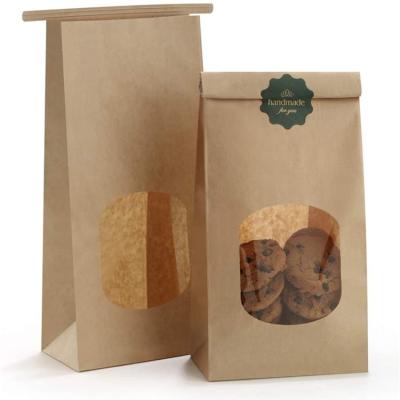 China Biodegradable Cookies / Paper Bag Cookie Package, Paper Bag With Window; zipper kraft paper stand up bag for sale