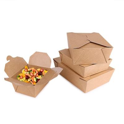 China Recycled Materials Rectangle Disposable Paper Take Out Food Container - Easy Fold And Close - Environmental-Friendly And Recyclable for sale