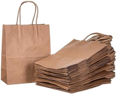 China Recyclable kraft paper bags with handle, pink paper bags with handles, paper bags with handles strings for sale