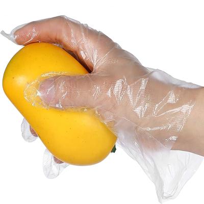 China Chicken use transparent cheap HDPE plastic gloves with high quality; home use gloves for food, gloves for messy cleaning for sale