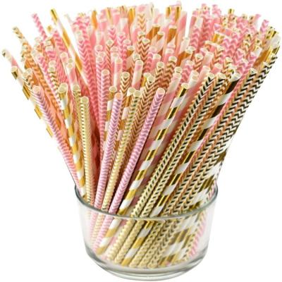 China Food Grade Disposable Biodegradable Diameter Sharp Paper Custom Straw , Thick Pointed Paper Straw for sale