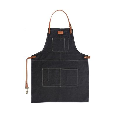 China Simple Apron Waterproof Cooking Apron Custom Logo Waterproof Bulk Unisex Adults Apron With 3 Pockets for sale