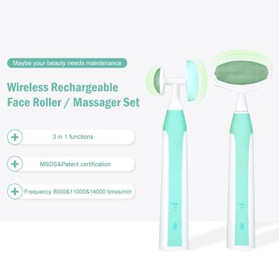 China Wrinkle Remover Customized Logo Multifunctional Microcurrent Guasha And Eye Massager 24k Gold Home Use Wrinkle Eye And Neck Beauty Device for sale