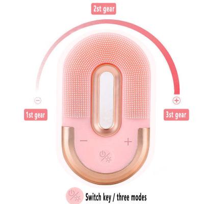 China Hot Product 2022 Acne Treatment Custom Beauty Tools Radio Charging Face Ultrasonic Sonic Electric Silicone Skin Care Facial Cleansing Brush for sale