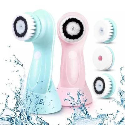 China DEEPLY CLEANING 3 in 1 Electric Sonic Face Cleansing Brush Deep Cleansing Facial Cleansing Brush for sale