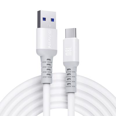 China BAVIN Mobile Phone Customization Stretching 18W Silicone Cable 1.2M Type c USB Fast Charging USB Cable For Android Mobile Phone CB259 for sale