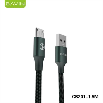 China BAVIN Mobile Phone Customization Phone Cable 5V 2.4A Nylon Braid Type USB C Cable Fast Charging Data Cable For Android Mobile CB201 for sale