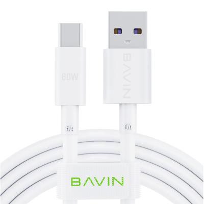 China High Speed ​​Wholesale Price Custom Micro Charging BAVIN USB A to Type-C Fast Charging Mobile Phone 6A 66W Type C Data Cable For Samsung CB152 for sale