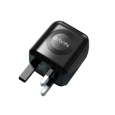 China Wall Charger Bavin PC301E Max Power 2.4A Power Adapter UK Fast Phone Charger Dual USB for sale