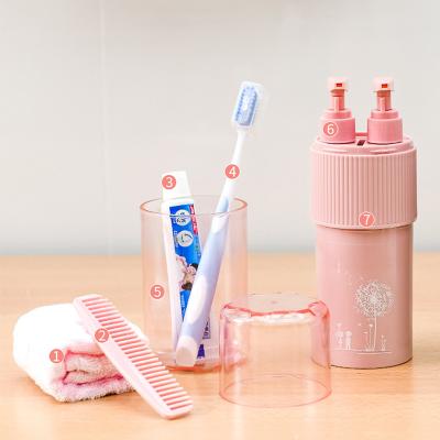 China Travel Viable Accessories High Grade Bathroom Washing Cups Toothpaste Plastic Creative Toothbrush Storage Box for sale