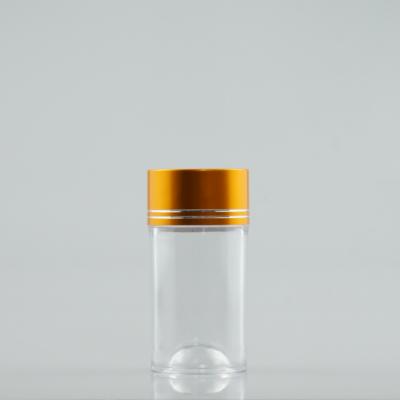 China Pharmaceutical Round 75ml Acrylic Clear Medicine Capsule Empty Plastic Pill Bottle For Healthy Care for sale