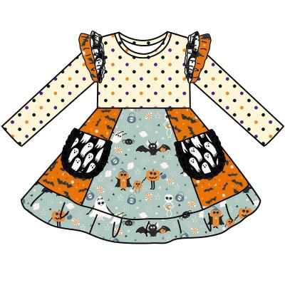 China New Arrival Washable Toddler Girls Dresses Milk Silk Design Wholesale Girls Dresses Halloween Dress Up With Pockets for sale