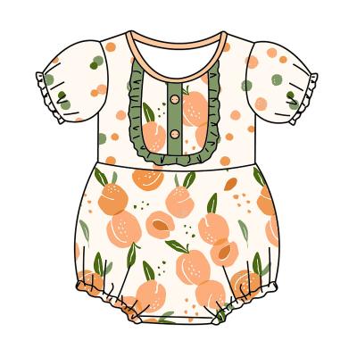 China Spandex/Cotton New Style Pattern Rompers Girls Clothing Baby Orange Clothes Baby Bubble Romper For Kids for sale