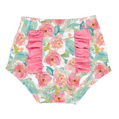 China Latest Breathable Baby Bloomers Floral Print Baby Bummies Boutique Waist Panties High For Summer for sale