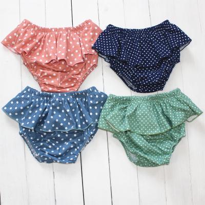 China High Quality Breathable Cotton Pants Polka Dot Bummies Shorts Baby Ruffle Bloomer Girls Underwear for sale