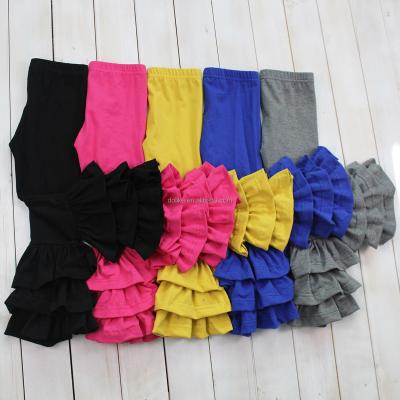 China QUICK DRY hot sale baby pants&shorts solid summer wear cotton underpants for ruffling girls shorts for sale