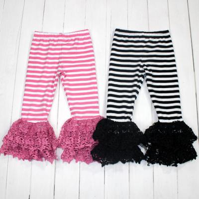 China Wholesale Price Breathable Toddler Ruffle Pants Kids Clothes Boutique Babies Lace Up Ruffle Leggings for sale