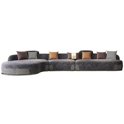 China Modern Chesterfield Fabric Curve High Quality Curve Sofas Leather Corner Sofa Luxury for sale