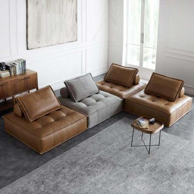 China (Other)Adjustable Sectional Sofa Set Luxury House Modular Sofa Set Leather Upholstery Fabric Living Room Furniture for sale