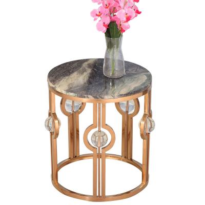 China Luxury Modern Marble Side Table Round Small Coffee Table Design Gold Base With Marble Top Living Room Furniture for sale