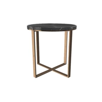 China Stable Modern Luxury Marble Top Round Side Table Gold Plated Stainless Steel Small Coffee Tables Living Room Furniture for sale