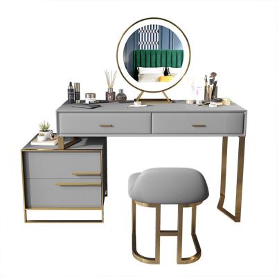 China Wholesale Expandable Makeup Vanity Vanity Modern Bedroom Furniture Drawer And Mirror With Bedside Table for sale