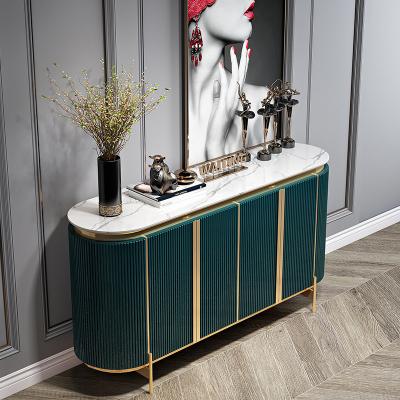 China Other design luxury sideboard buffet table sideboard console table gold base marble low top or wholesale moq for sale