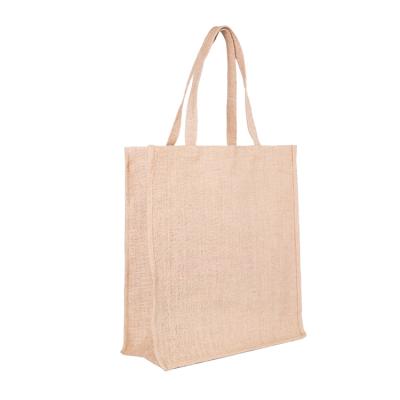 China 100% Eco-Friendly Logo Custom Color Grocery Packaging Burlap Eco Friendly Burlap Bag Reusable Jute Shopping Bag for sale