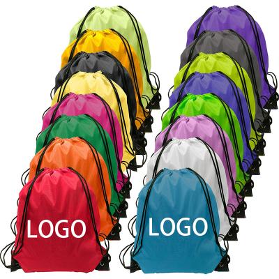 China 100% Polyester 210D Outdoor Eco-friendly Waterproof Sports Gym Drawstring Bags For Shoes for sale