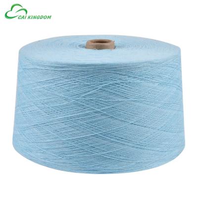 China Recycled TC Light Blue Yarn In Tapered For Italian Socks Knitting Solid Color Sock Yarn for sale