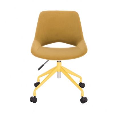 China New Design Home Office Fabric Office Swivel Chair Modern Task Chair (Height) Adjustable Yellow Accent Chair for sale