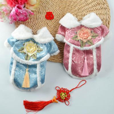 China New Viable Arrive Cute Design Chinese Style Tang Suit Pet Clothes For Dogs Luxury Doggie Coat Winter Puppy Clothes Dog Clothes for sale